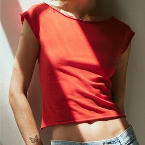 UO Out From Under Cotton Compression Boatneck Tee